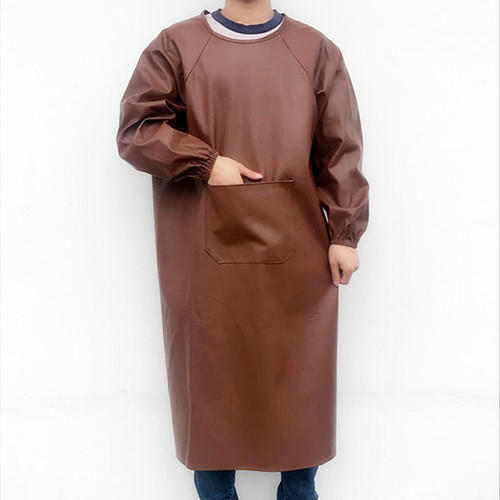 Leather apron worn backwards to prevent oil stains, long-sleeved protective cover-up coat, suitable for slaughterhouse and aquatic product handling workwear
