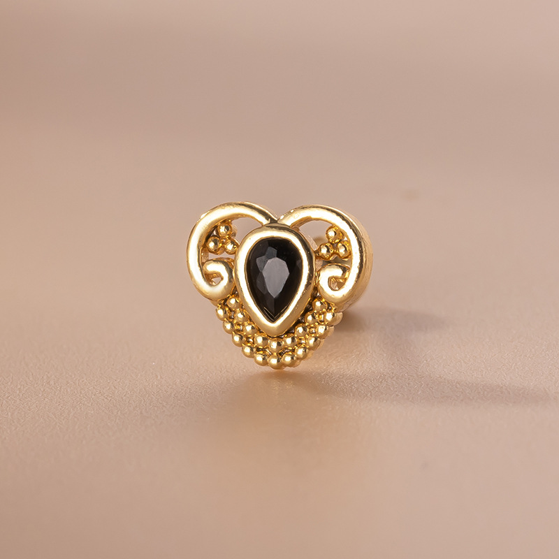 Fashion Solid Color Metal Plating Inlay Zircon Ear Studs 1 Piece