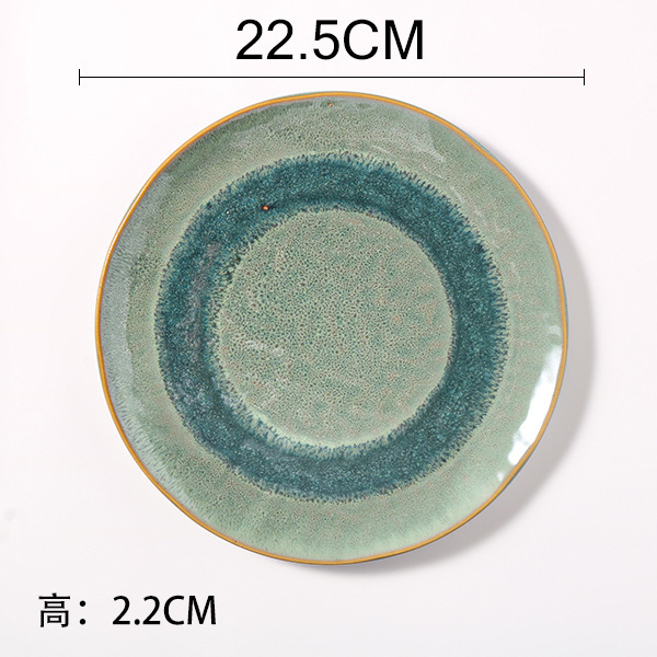 欧式陶瓷餐盘釉下彩手绘盘子家用菜盘沙拉盘创意水果盘牛排盘平盘|undefined