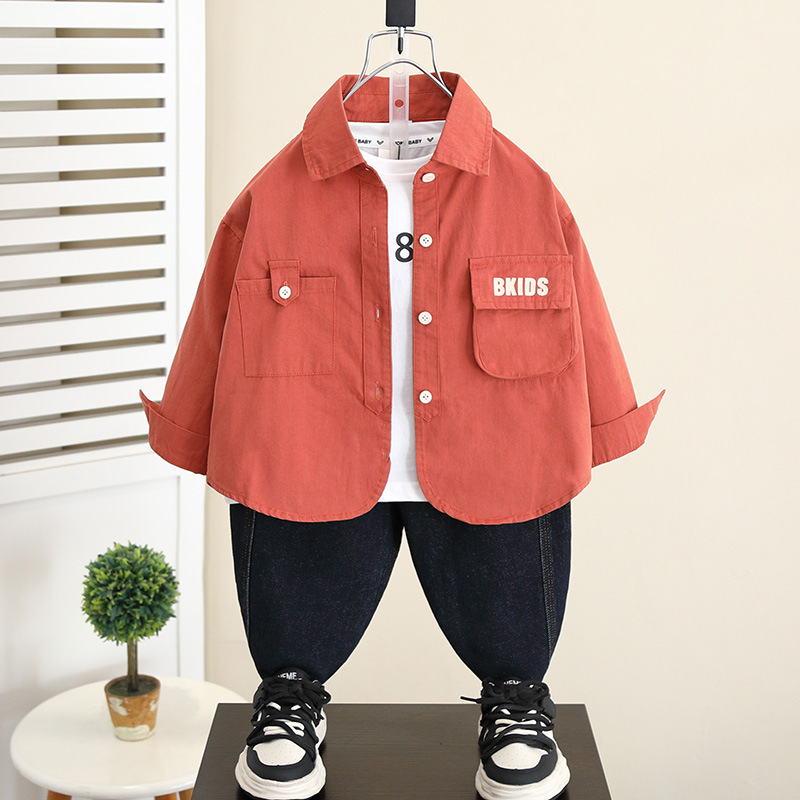 5826 chaquetas para niños 2025 nuevos modelos de primavera y otoño camisas de moda para niños