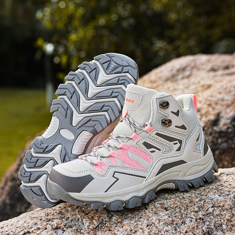 Cross-Border Popular Large Size New Foreign Trade Men's Shoes Hiking Shoes Couples High-Top Leather Cross-Border Outdoor Hiking Cross-Country Shoes