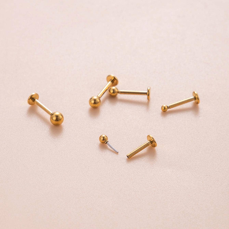Labret Stud Piercing Edelstahl Modischer Lippen Ohrschmuck_voghion.com