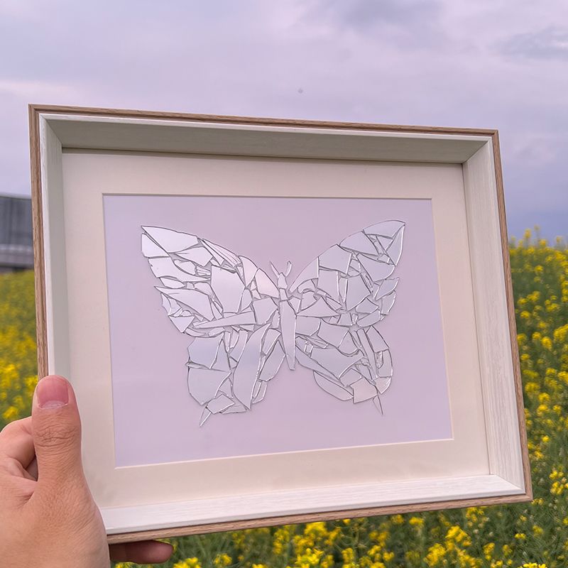 Internet celebrity handmade diy mirror butterfly photo frame wooden frame wholesale large discount does not include material package factory