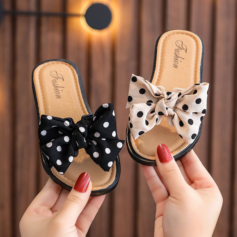 Bowknot slippers girls girl heart ins Ko...