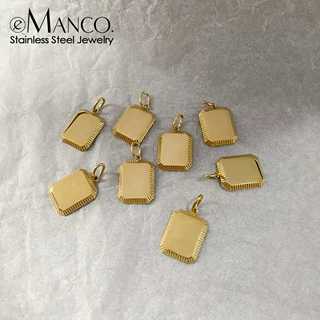eManco 刻字diy身份牌吊牌金色钛钢饰品配件名字牌男士不锈钢吊坠