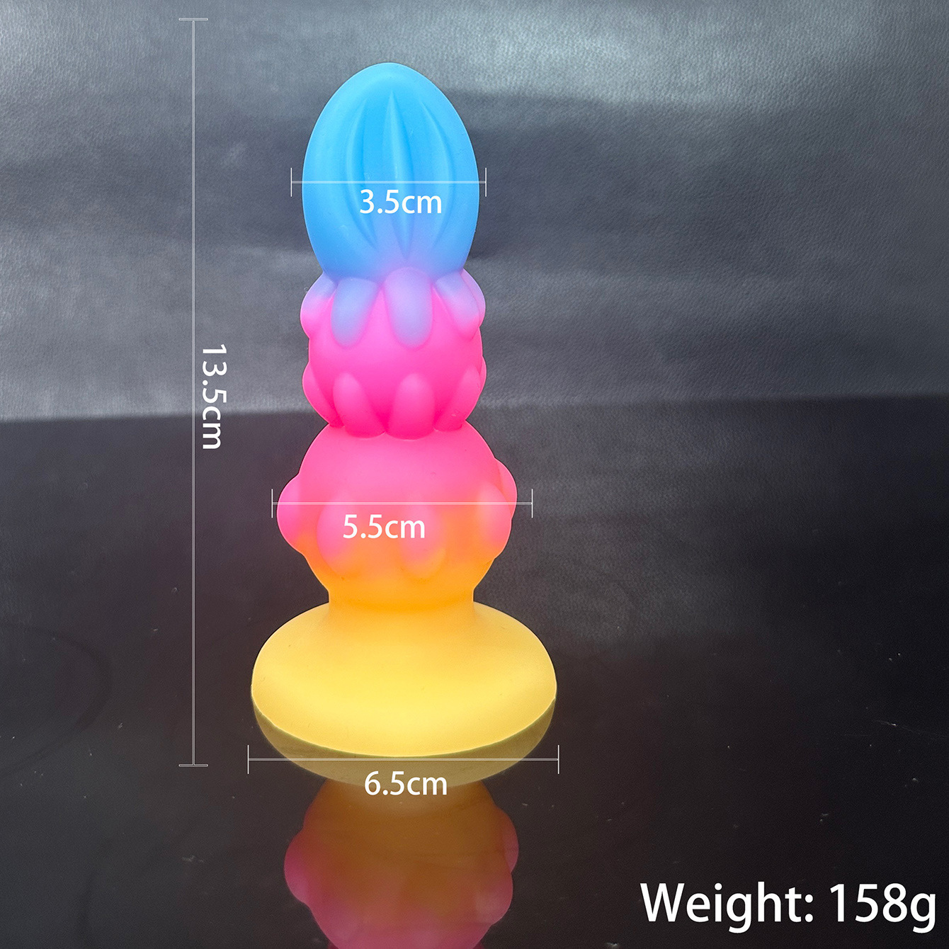 Silicone Anal Plug, Colorful Gourd Flower Design, Adult Unisex Toy — detail image 17