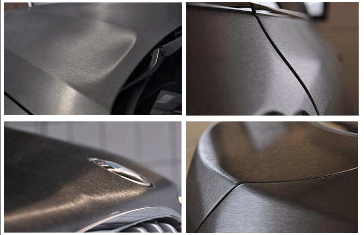 Car interior sticker metal brushed color change film electroplating film 3D metallic silver brushed film metal interior film