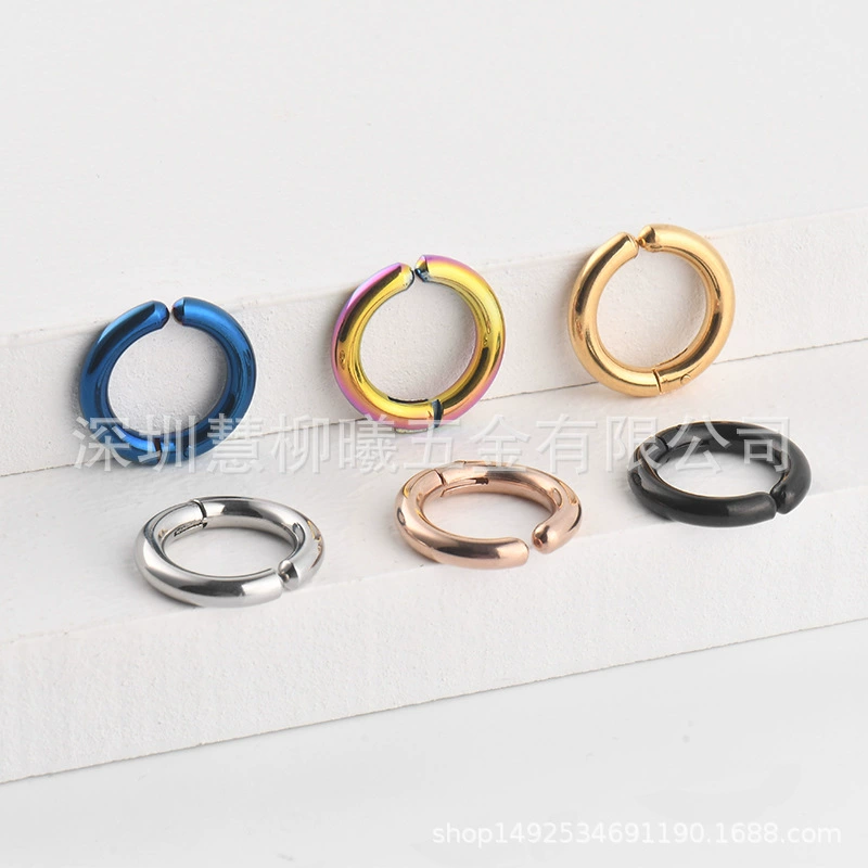 Зажим для ушей из нержавеющей стали, серьги из титановой стали, европейские и американские простые круглые серьги, мужские круглые зажимы для ушей, ювелирные изделия, прямые продажи с фабрики