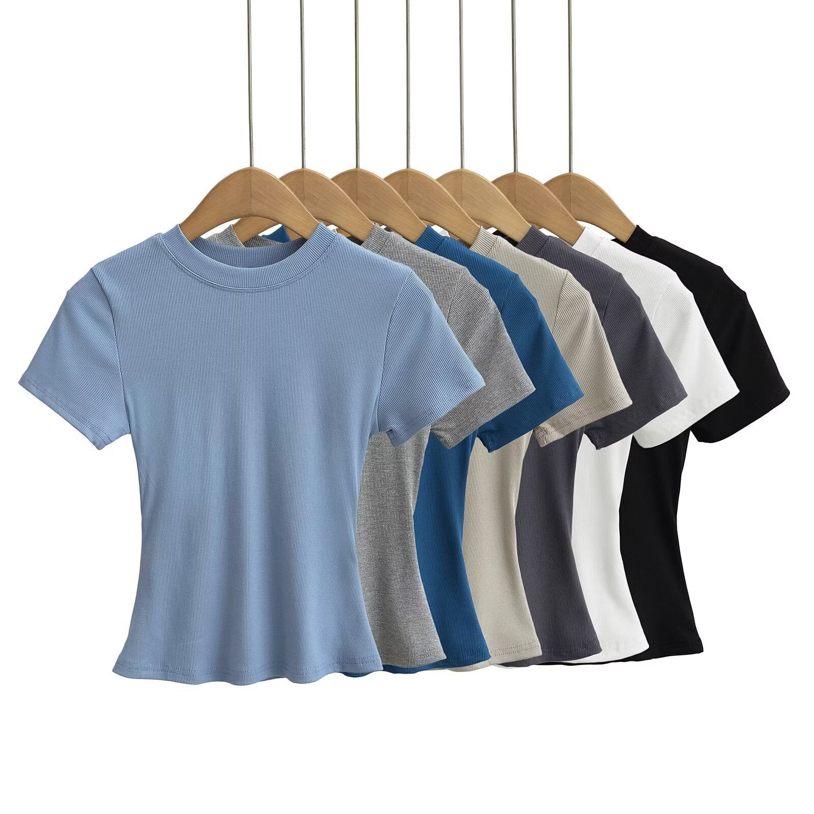 Sexy short multicoloured base body-friendly T-shirt