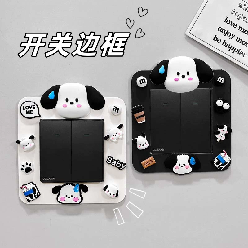 Декоративная наклейка на стену, защитная крышка, милый мультяшный креативный домашний переключатель, рамка для розетки, наклейка, новый стиль 2024