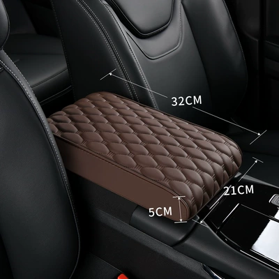 Armrest box pad, mobile phone storage bag car - medium-thickness-mocha-coffee-color