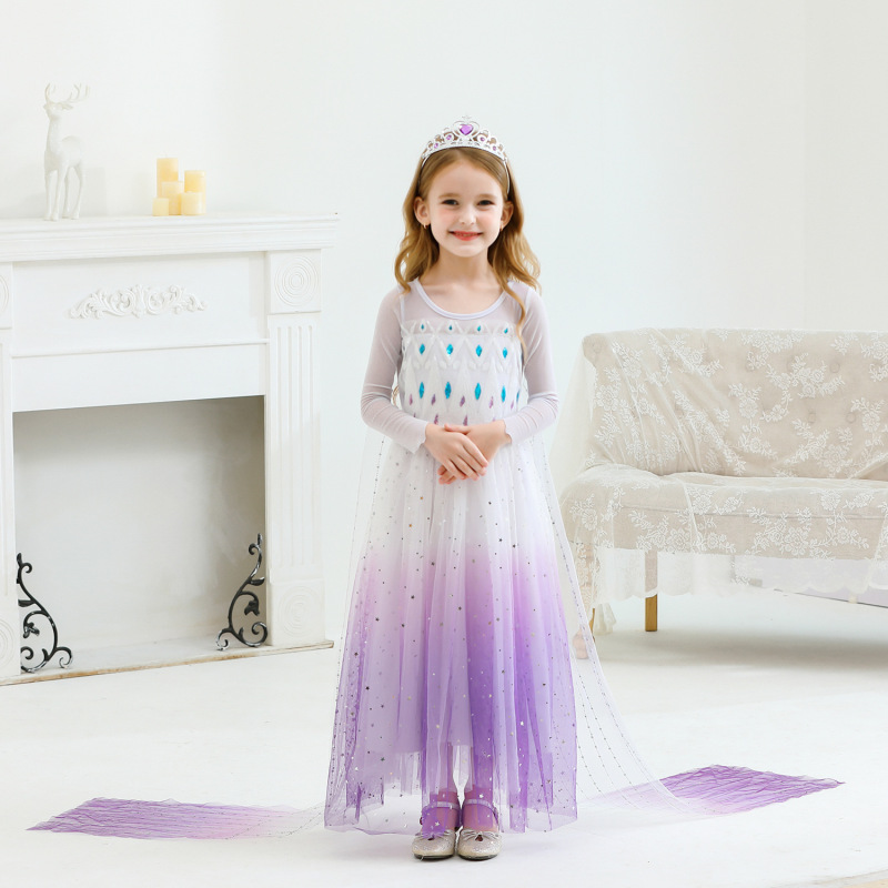 Frozen 2 Girls Elsa Dress Elsa Queen Princess Skirt Elsa Kidsren's Dress