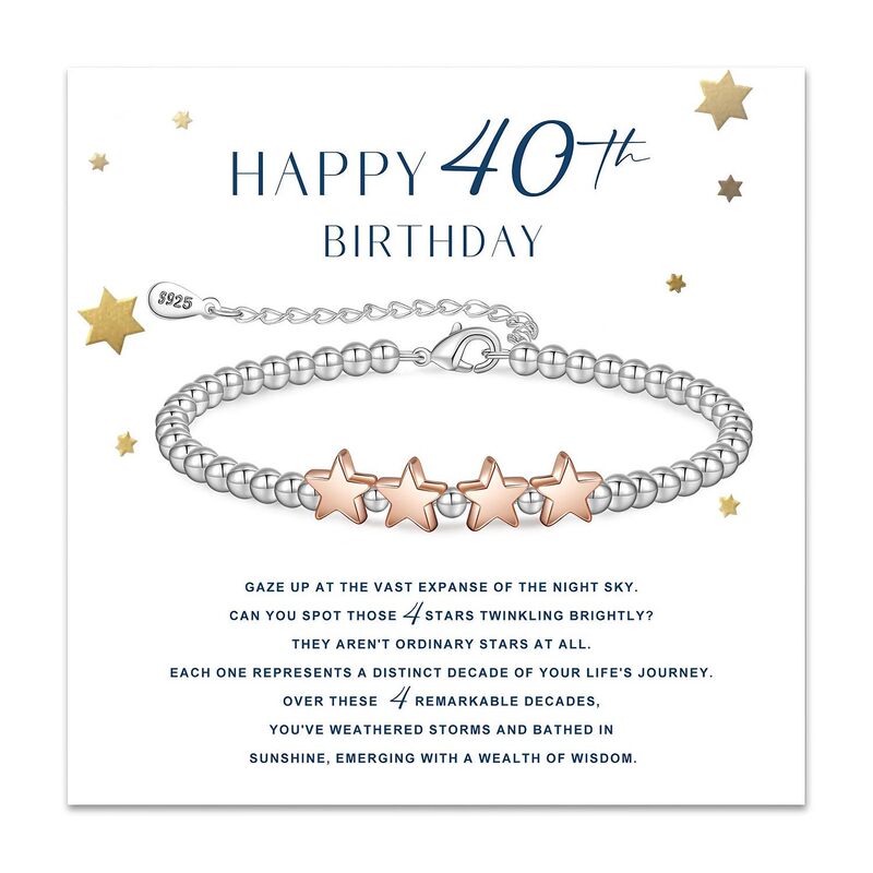 Women's Silver Bead Bracelet Birthday Gift Rose Gold Color Alloy Love Heart Star Bracelet Birthday Star Silver Bead Bracelet Women's Silver Bead Bracelet Birthday Gift Rose Gold Color Alloy Love Heart Star Bracelet Birthday Star Silver Bead Bracelet