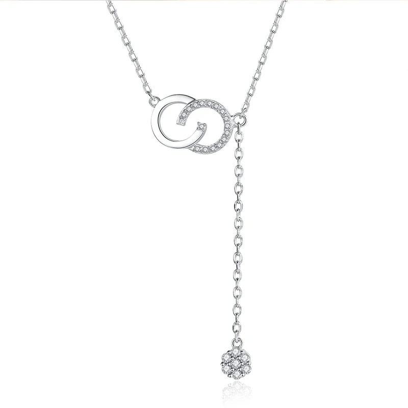 Cao Shi's nieuwe stijl ketting, eenvoudig en elegant, dubbele C ketting, vrouwen netto rode ins, trendy halsketting, koude wind halsketting_voghion.com