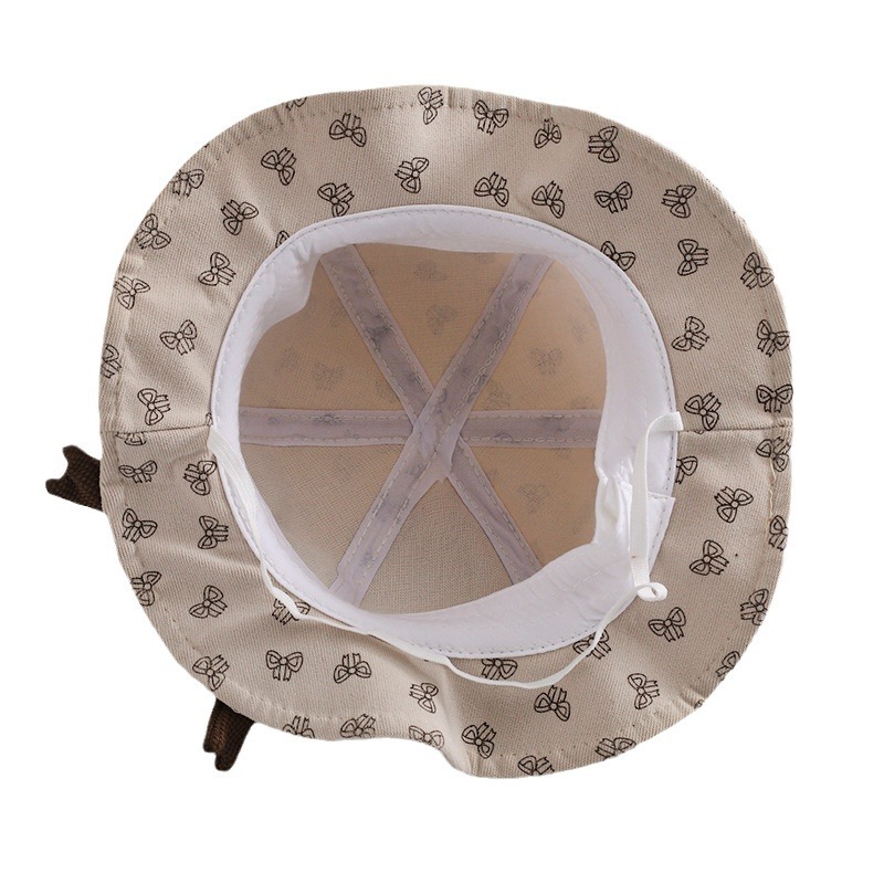 Sombrero de pescador de bebé de primavera y otoño princesa gorra de viento para bebés lindas niñas versátiles sombrero de sombrero de visor coreano