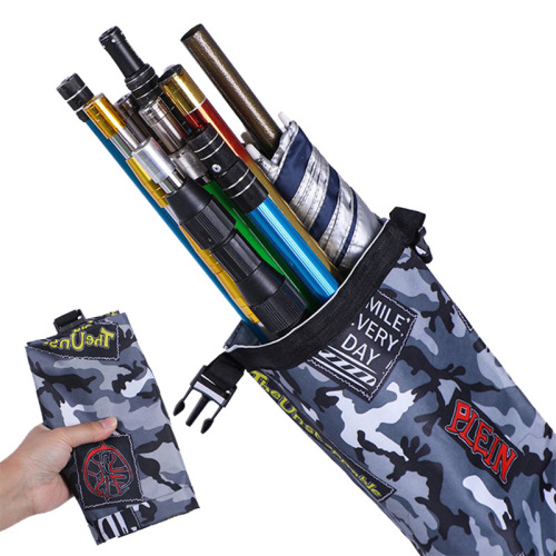 Foldable thickened fishing rod bag, umbrella bag, canvas storage bag, waterproof and wear-resistant bag, portable portable bag, fishing gear supplies