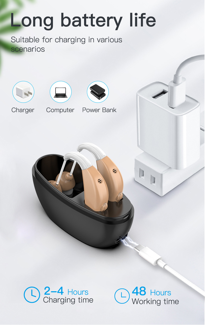 Portable Rechargeable Hearing Aid Elderly Ear Hearing Aid For The Deaf