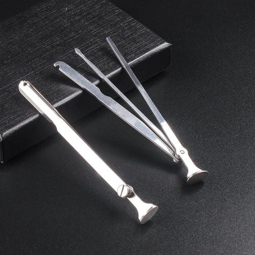 Stainless steel pipe cleaning tool, metal pipe pressure rod, scraper, needle, three-in-one cigarette knife, multi-functional accessories