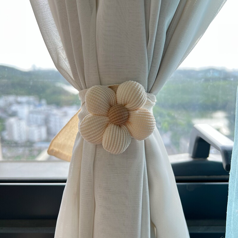 Ins Nordic Style Three-Dimensional Tape Curtain Car Curtain Flower Tape Simple Small Fresh Tape Rope