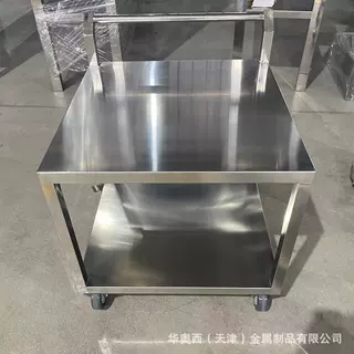 定制北京食品厂用不锈钢静音双层手推车 专业生产厂家