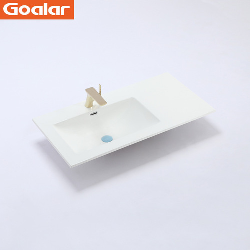 高拉科技定做家用卫生间现代简约型洗手洗脸盆切角陶瓷一体盆定制