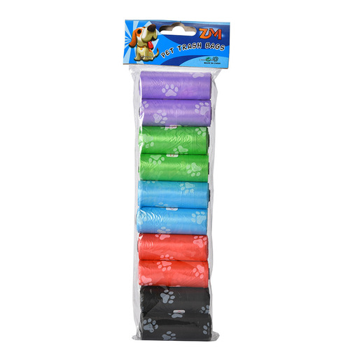 Pet waste bag factory wholesale continuous roll printed handy bags disposable poop bags dog cleaning waste bags