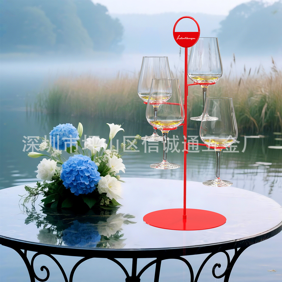 定制订做高脚酒杯专用展示架宴会厅会所酒水展览架可定义杯数高度