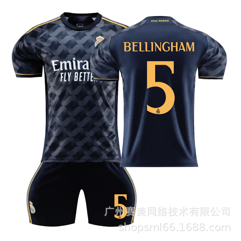 2324 Real Madrid fuera de zafiro azul Jersey N ° 10 Modrich 7 Winnie Croc 5 Bellingham fútbol uniforme traje