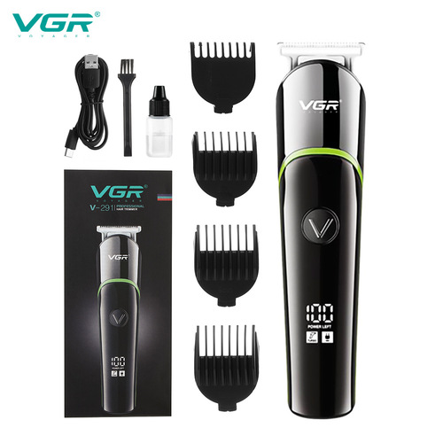VGR hair clipper electric portable LED display shaving without stuck hair carving baby hair cutting rechargeable clipper V-291