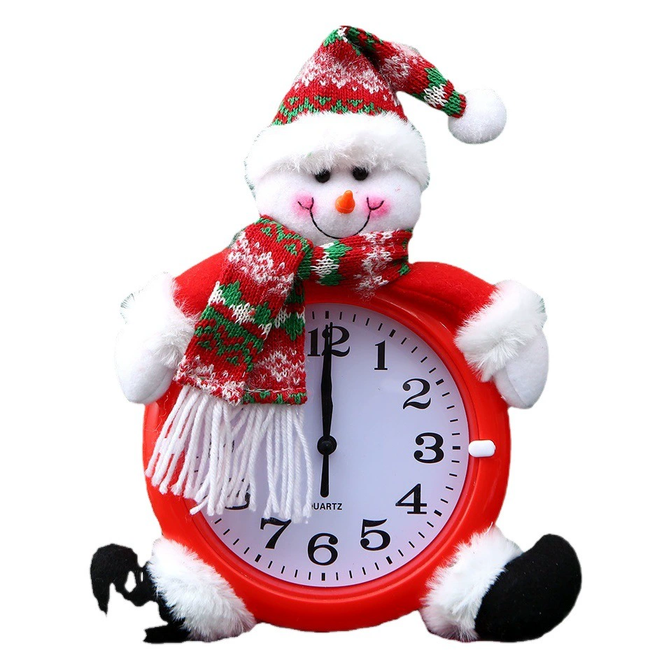 Трансграничные рождественские часы креативные маленькие подарочные часы украшения снеговик Санта-Клаус немой Рождественский будильник украшение
