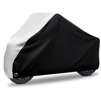 Car clothing — Full Motorcycle Cover, Rain Cover - m20090100cm-black-and-silver-combination