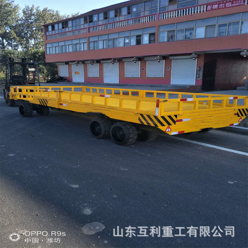 物流货物搬运工具车 大吨位四轮重型牵引平板车 牵引运输拖车