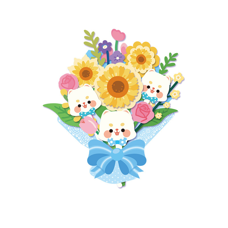 教师节立体花束diy材料包贺卡礼物儿童手工幼儿园感恩送老师卡片|undefined