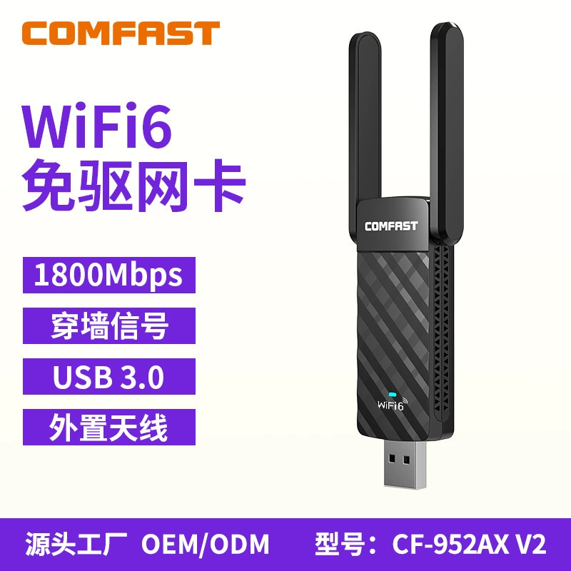 COMFAST CF-952AX V2 гигабитный 1800M двухдиапазонный внешний USB беспроводной сетевой адаптер, приемник для компьютера