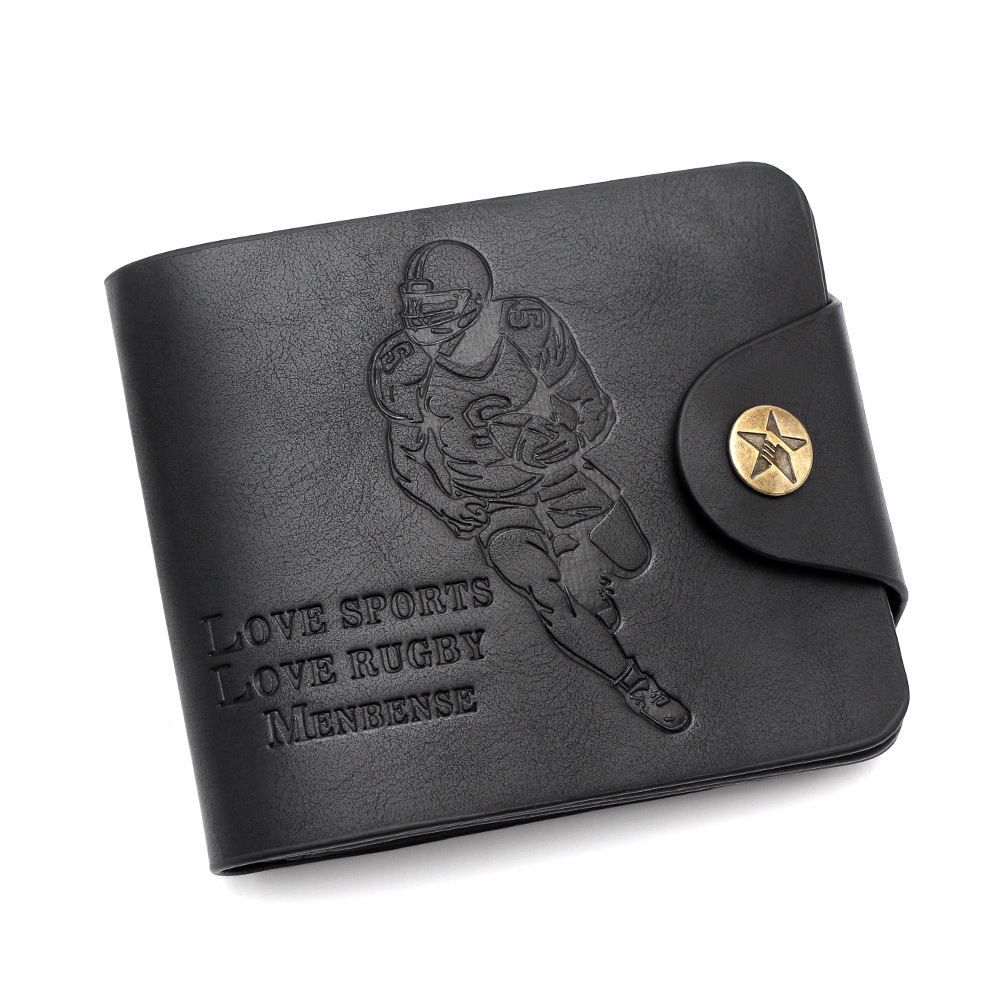 Amazon cross-border rugby caliente relieve cartera multi-tarjeta hombre corto hebilla bolsa de dólar fuente