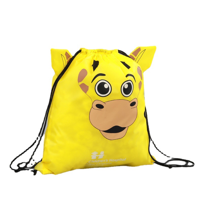 Los niños de dibujos animados lindo mochila publicidad nylon cordón nylon gran capacidad impermeable bolsa de almacenamiento image 5