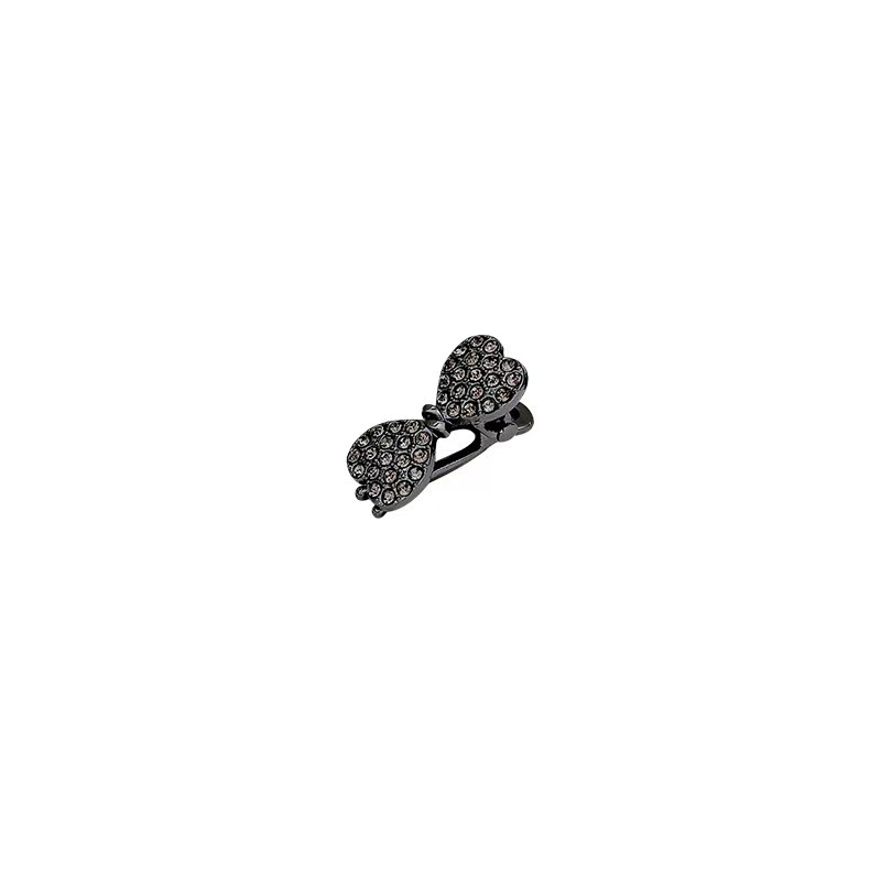 Small Rhinestone Bow Side Duckbill Crystal Hairpin Mini Bangs Clip Hair Accessories Cute_voghion.com