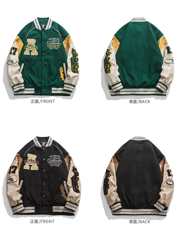 American trendy baseball suit spring and autumn, bf style embroidered jacket for men in street loose_voghion.com