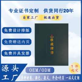 学校企业机构荣誉证书定制收藏证书奖状烫金A聘书珠光仿皮PU