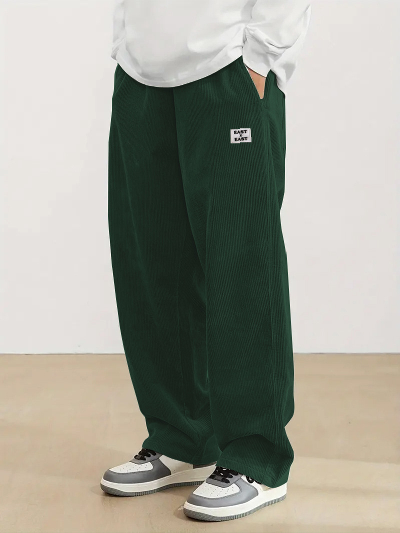 Japanese solid color retro casual trousers