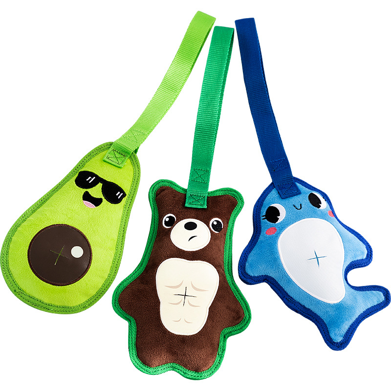Juguete masticable resistente a mordidas con sonido para gatos y perros, juguete de arrastre para mascotas.