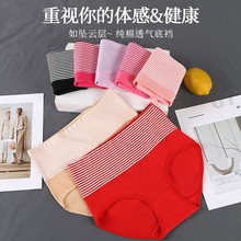 高腰内裤女棉质舒适收腹条纹女士内裤三角裤跑量款实体店批发现货