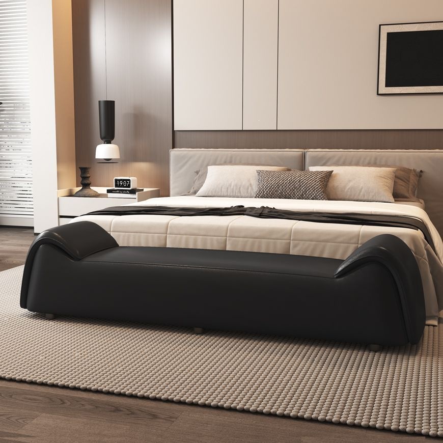 Italiano simple guarnición de cuero de gato taburete de cola de cama pareja cama moderna cabecera casera zapatos de cambio de dormitorio armario sofá taburete image 11