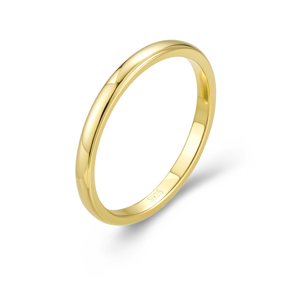 Anillo de plata de ley s925 anillo chapado en oro para mujer, apertura clásica simple europea y americana, joyería de anillo de todo fósforo, venta al por mayor de alta calidad