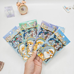 MaiPin 文具サメ猫ステッカー子供のかわいい DIY ハンドブック素材シーン水カップ携帯電話ケース装飾ステッカー