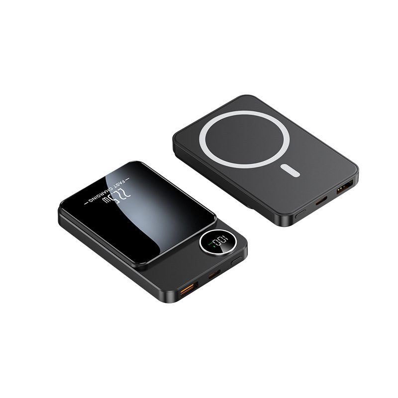 超薄型Magsafe磁気ワイヤレス5000mAh充電器 ワイヤレス急速充電モバイルバッテリー10000mAh|undefined