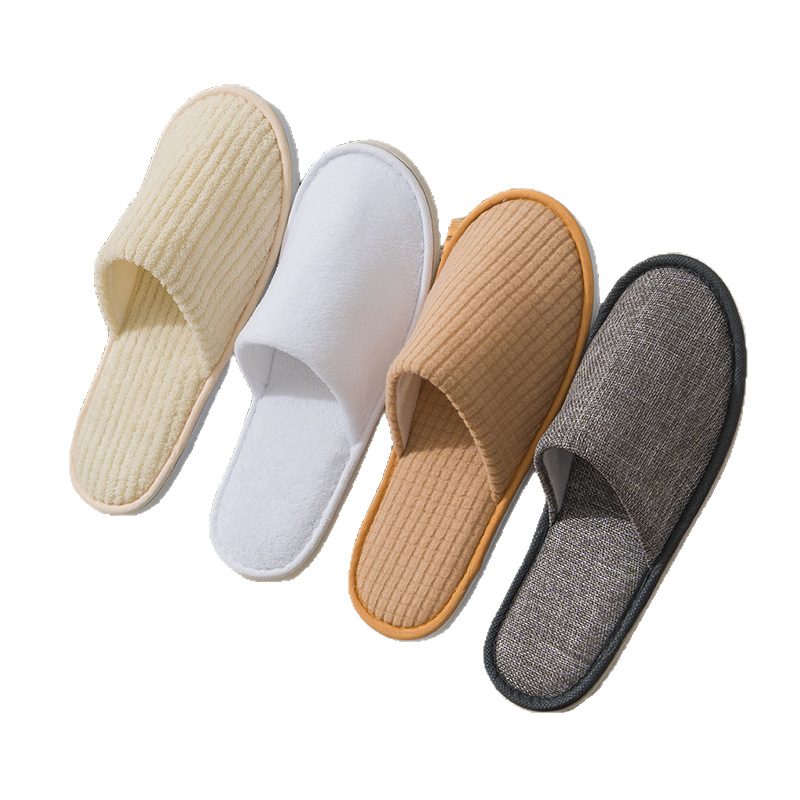Pantuflas Desechables de Hotel de Algodón y Lino Antideslizantes Engrosadas para Hotel y Salón de Belleza