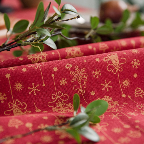 T9J5 American table mat tablecloth red fabric cotton and linen tablecloth thickened European tablecloth tablecloth table flag placemat decoration