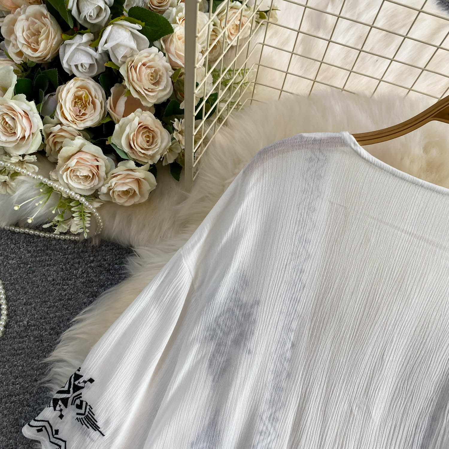 Women's Long Sleeve Cardigan Jacket Vacation Style Sun Protection Loose Top Breathable Chic Embroidered Retro 2026 New_ecoleips.com
