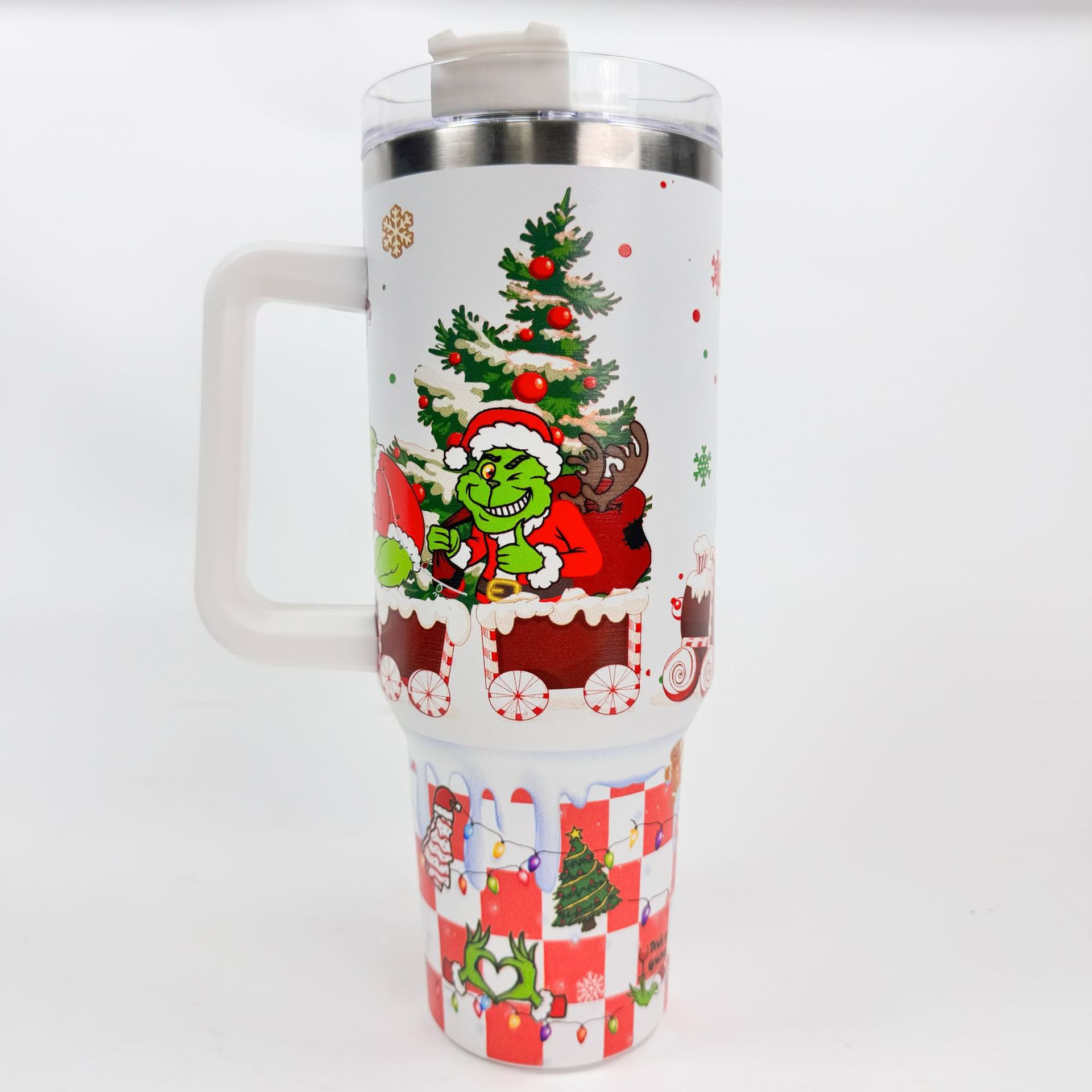 Vaso térmico de acero inoxidable con aislamiento al vacío de 40 oz, para automóvil, de gran capacidad, con impresión UV de diseño 5D, para viajes transfronterizos.